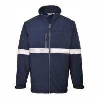 CASACO SOFTSHELL C/ FITA REFLECT AZUL ESC TK54